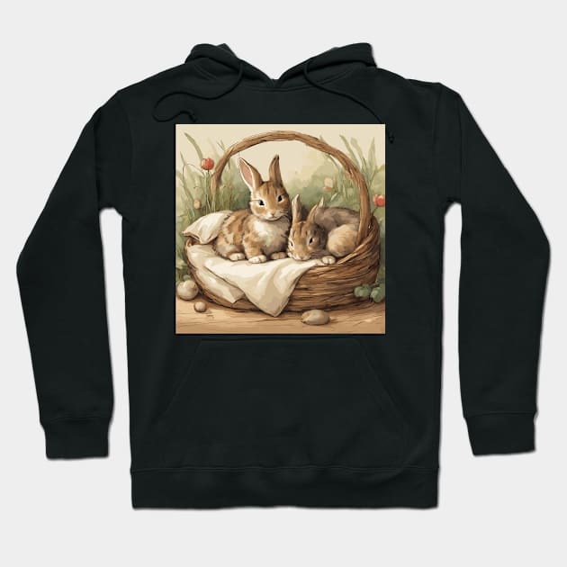 Whimsical Rabbits Hoodie by Souls.Print